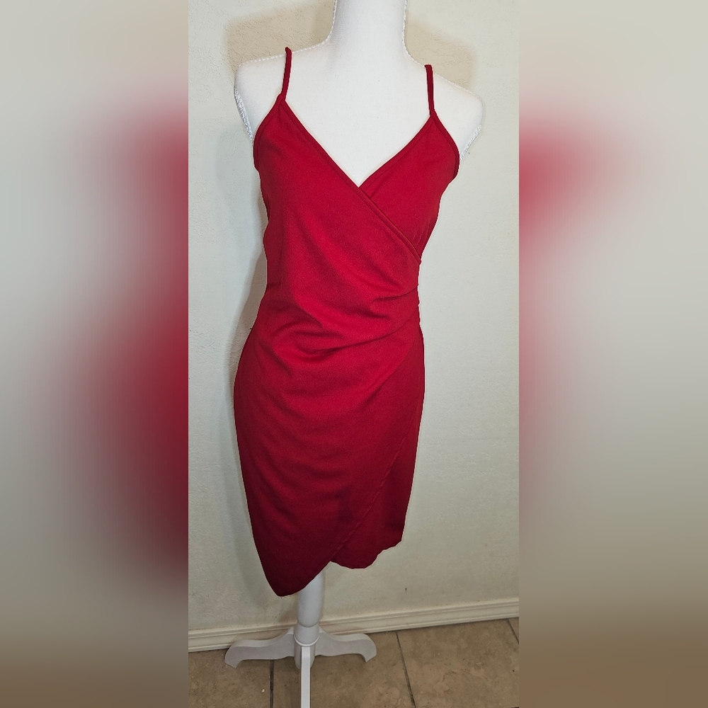 Elegant Red Wrap Dress
